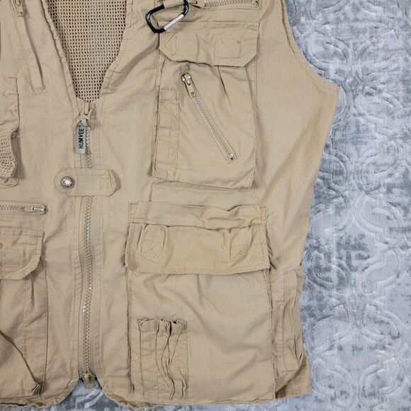 Humvee Adventure Gear Vest Mens XL Safari Photo Cargo Pockets Outdoor Khaki - Picture 6 of 10